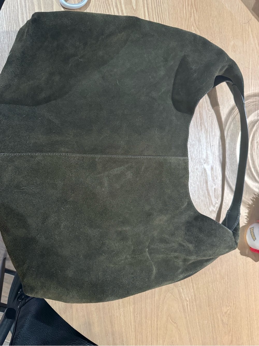 Madewell Dark Olive Italian Suede Hobo Shoulder Bag